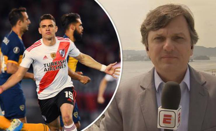 Presidente do River diz que lembra do Emelec e reclama: 'Flamengo recebe R$ 200 milhões de TV, a gente só R$ 12 milhões'