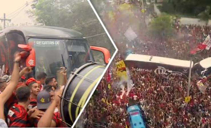Flamengo vai a Lima com show da torcida: multidão, repórter 'engolido', susto e a visão de dentro do ônibus