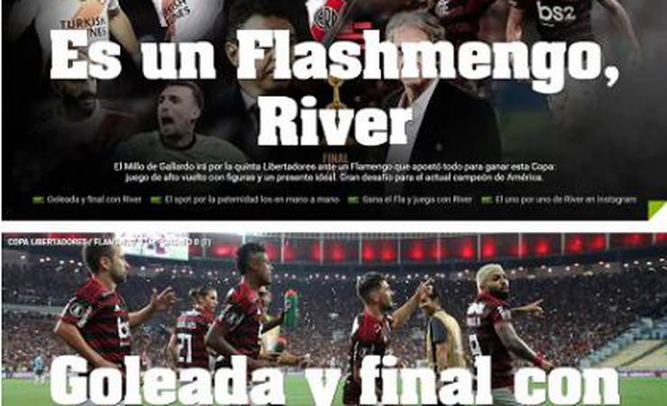 'Flashmengo mete medo': Jornais sul-americanos destacam goleada do Fla