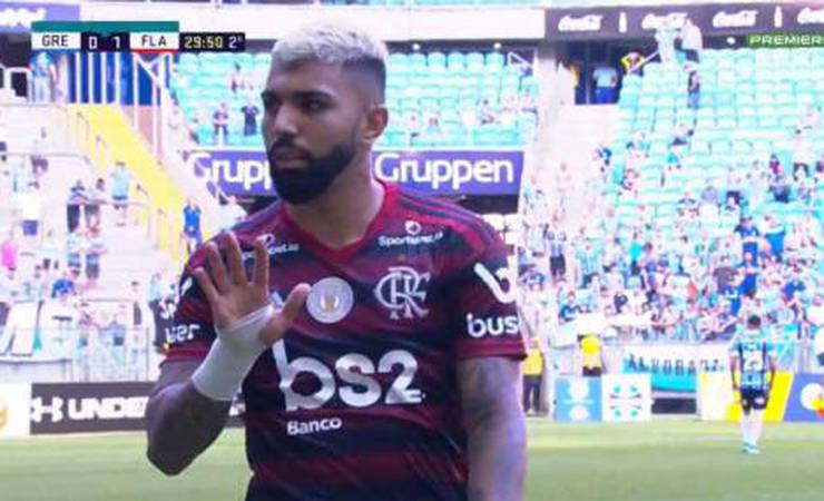 Gabigol provoca torcida do Grêmio após ser expulso