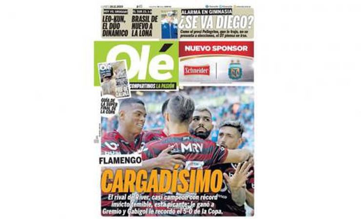 Jornal argentino destaca vitória e invencibilidade do Flamengo