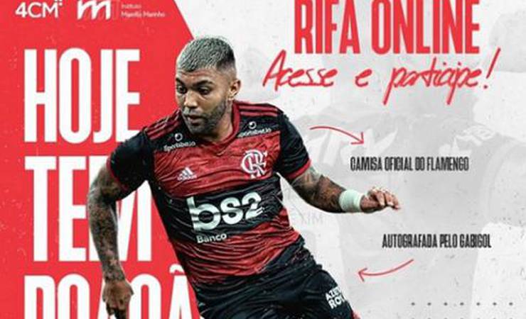 Tem gol do Gabigol! Atacante doa camisa para rifa em ação beneficente