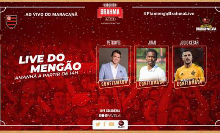 Diretores, ídolos e atletas de várias modalidades: confira as atrações da 'Live do Mengão' deste domingo