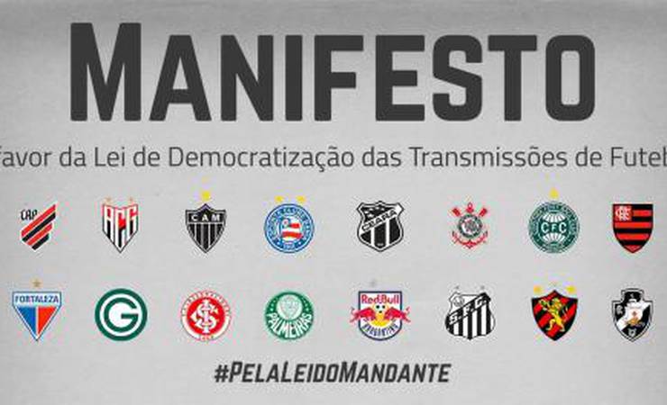 Manifesto de 16 clubes da Série A apoia 'MP de direitos de transmissão'
