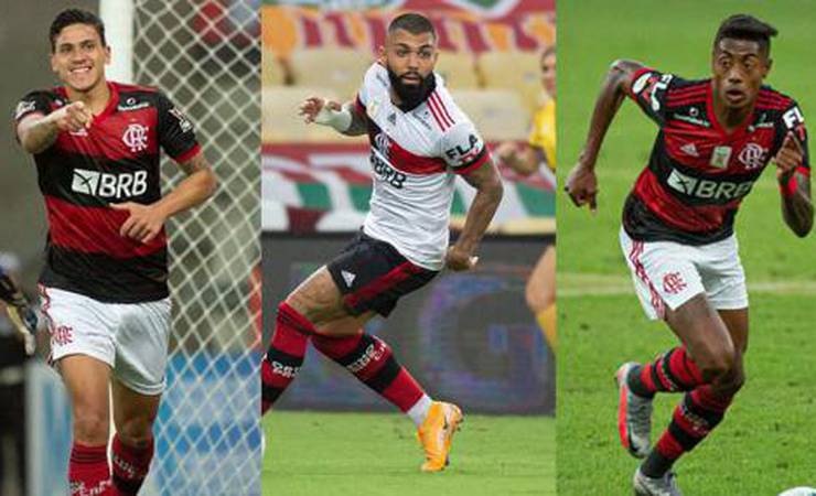 Pedro, Gabigol e Bruno Henrique: Flamengo deve voltar a ter trio de luxo após dois meses e meio