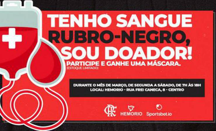 Sangue Rubro-Negro: Flamengo reabre campanha em parceria com Hemorio; saiba detalhes