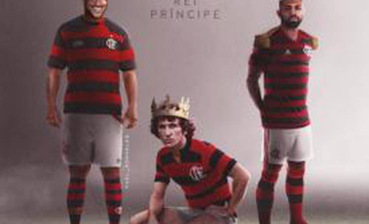 'Imperador, rei e príncipe': Ídolo do Flamengo, Adriano republica homenagem com Gabigol e Zico