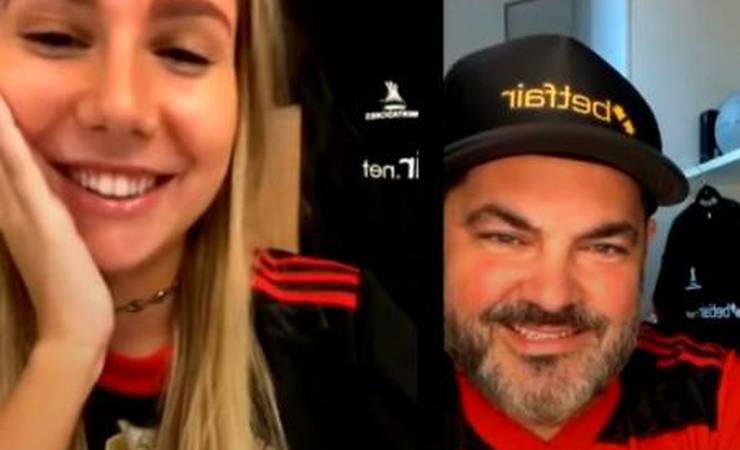 Carol Portaluppi e torcedor fanático debatem semifinal do Flamengo na Libertadores em live da Betfair.net