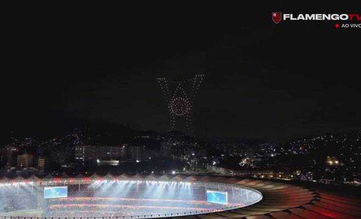 Espetáculo! Maracanã tem show com drones para celebrar título do Flamengo