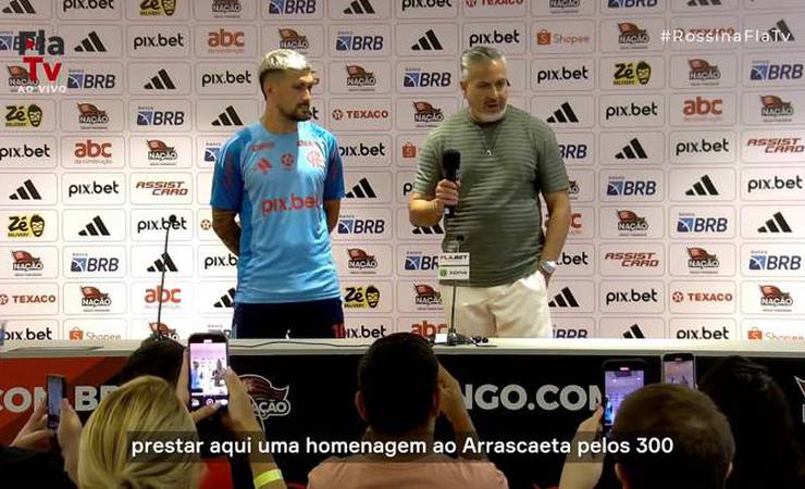 Arrascaeta recebe homenagem do Fla pelos 300 jogos: 'Já sou praticamente carioca'