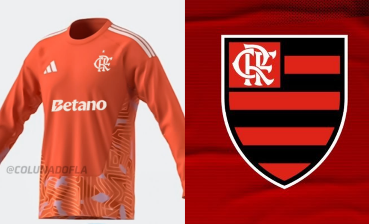 Flamengo define camisas de goleiro para 2026 nas cores laranja e azul com novos detalhes