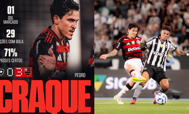 Pedro brilha, marca gol e é eleito 'Craque da Torcida' na vitória do Flamengo sobre o Botafogo