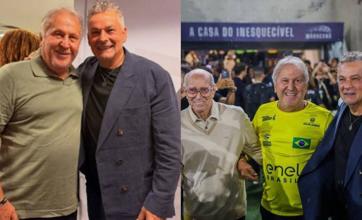 Zico e Baggio se reencontram no Maracanã e celebram legado no futebol