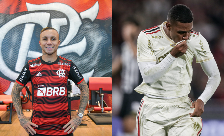 Cebolinha e Lino disputam vaga no ataque do Flamengo para clássico contra o Fluminense