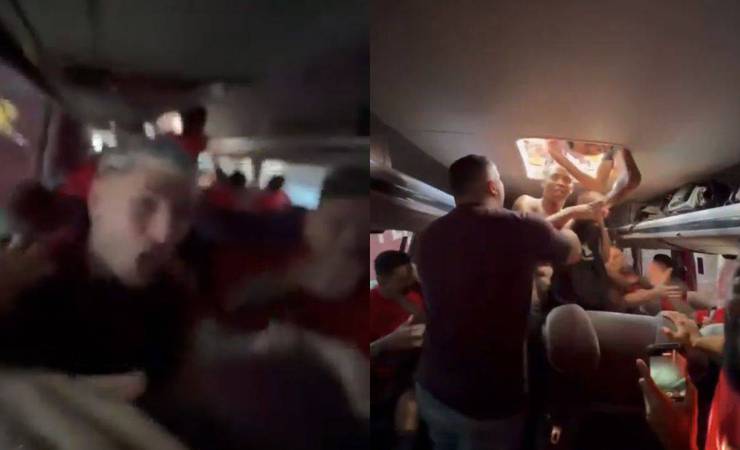 AeroFla agita! Torcedores invadem ônibus e animam jogadores do Flamengo
