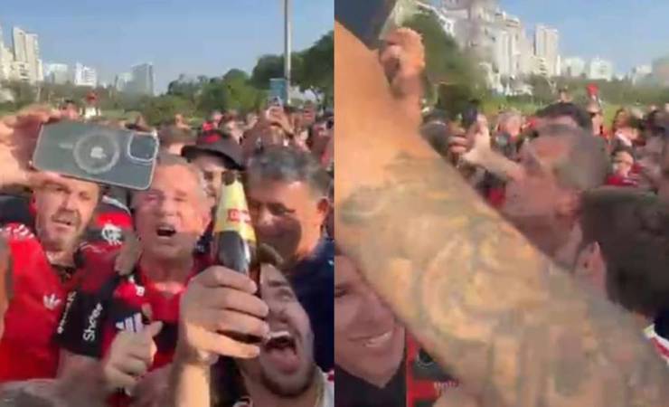 Baptista celebra com torcida em Lima e anima Flamengo para final da Libertadores