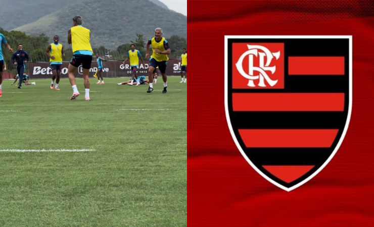 Carrascal engana adversários em treino descontraído do Flamengo durante Data FIFA