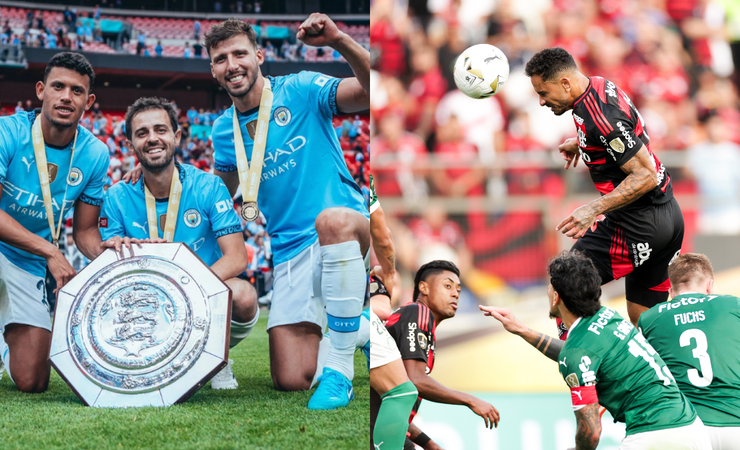 Bernardo Silva parabeniza Danilo pelo gol do título da Libertadores do Flamengo