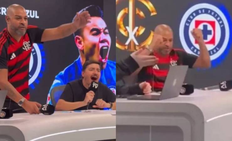 Adriano vibra como comentarista e destaca gols de Arrascaeta na vitória do Flamengo