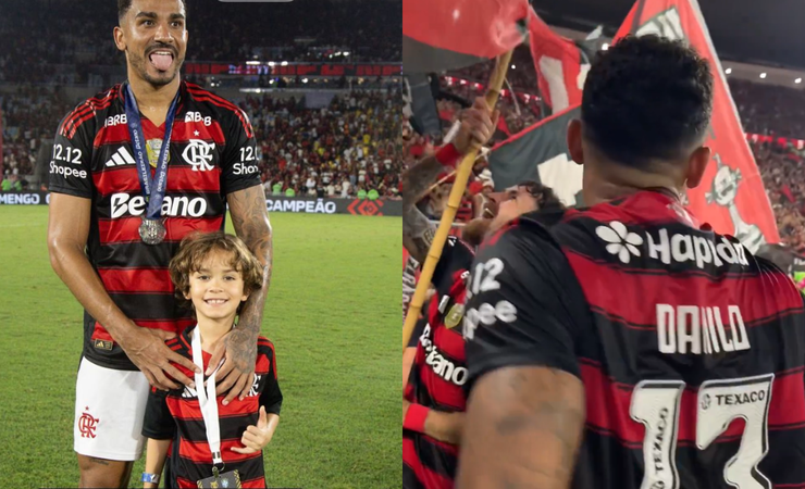 Danilo brinca com torcida do filho pelo Fluminense após conquistar o Brasileirão