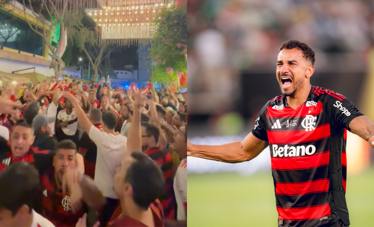 Torcida do Flamengo homenageia Danilo em Lima após conquista da Libertadores