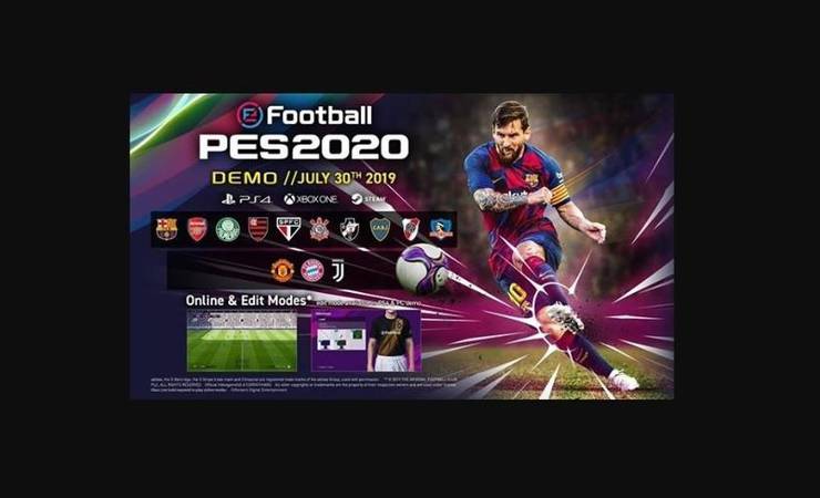 PES 2020 anuncia demo com Palmeiras, Corinthians, São Paulo, Vasco e Fla