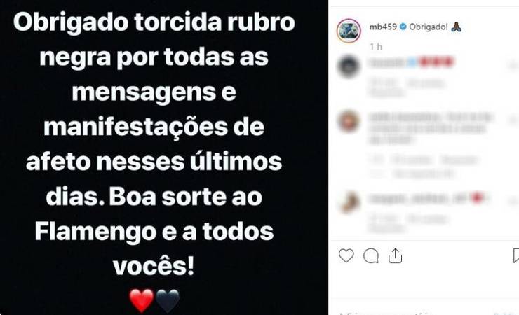Balotelli posta mensagem em português e agradece à torcida do Flamengo