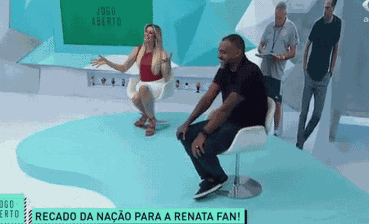 Renata Fan faz promessa ousada a Denílson caso Palmeiras goleie o Flamengo