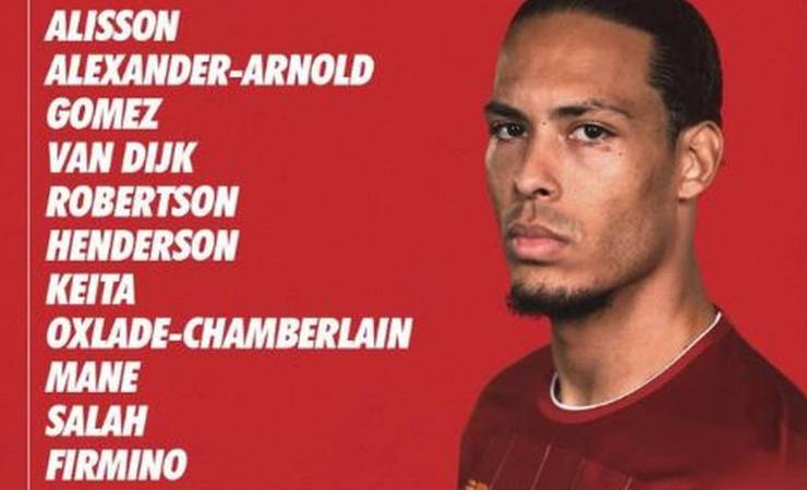 Força máxima: Liverpool pega Flamengo com van Dijk e ataque titular