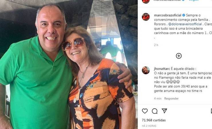 Cristiano Ronaldo no Flamengo? Marcos Braz encontra mãe do craque e brinca: 'Convencimento começa pela família'