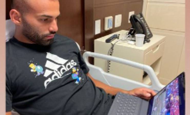 Do hospital, Thiago Maia posta vídeo assistindo ao Flamengo enquanto faz fisioterapia