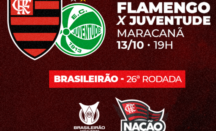 Venda de ingressos para Flamengo x Juventude começa às 14h desta sexta-feira (08)