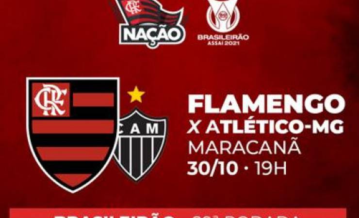 Venda de ingressos para Flamengo x Atlético-MG começa às 11h desta quinta-feira (28)