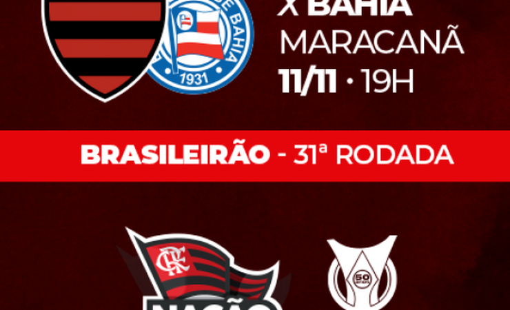 Venda de ingressos para Flamengo x Bahia começa nesta segunda-feira (08), às 14h
