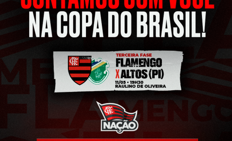 Duelo de volta entre Flamengo e Altos-PI será disputado em Volta Redonda