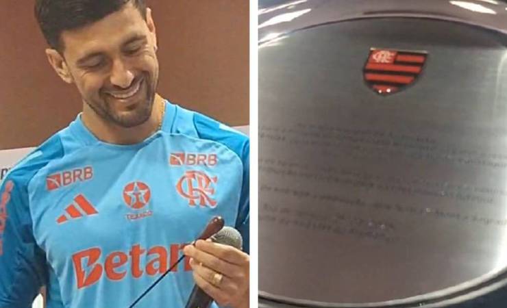 Arrascaeta recebe homenagem no Ninho do Urubu após recorde de 78 assistências no Brasileirão