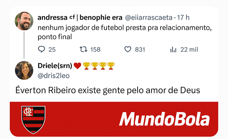 Éverton Ribeiro se destaca nas redes sociais como exemplo de família e carinho da torcida do Flamengo