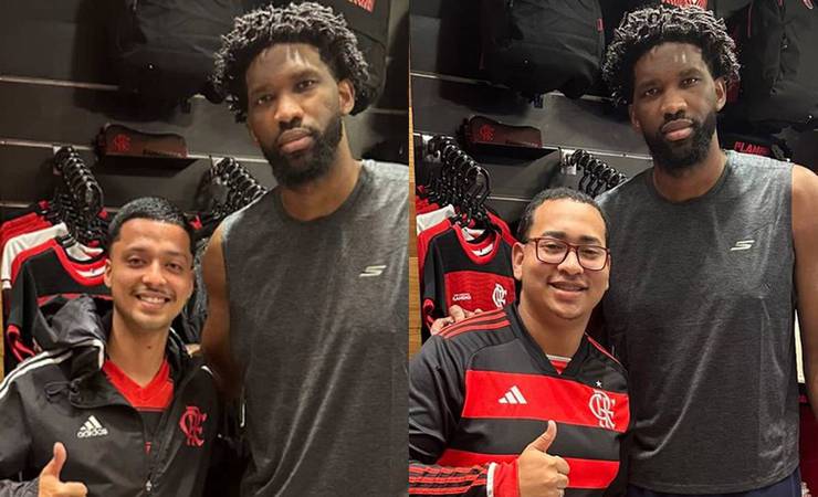 Joel Embiid visita loja do Flamengo em Cabo Frio e compra produtos do clube
