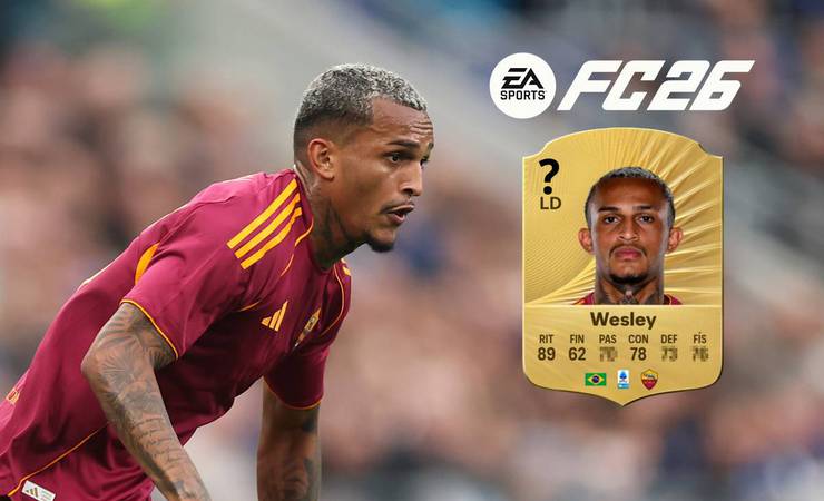 Wesley tem atributos revelados no EA FC 26 após transferência para a Roma