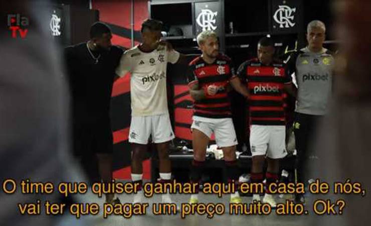 Veja discurso motivacional de Arrascaeta antes da vitória no Flamengo x Fluminense
