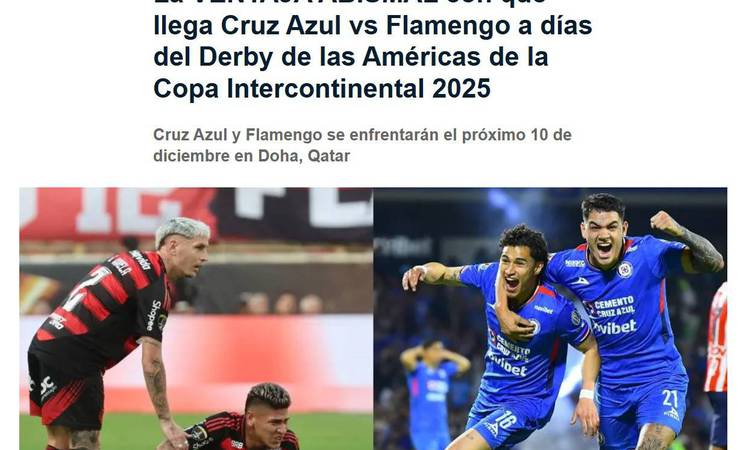 Flamengo foca no Cruz Azul e se prepara para o Derby das Américas na Intercontinental