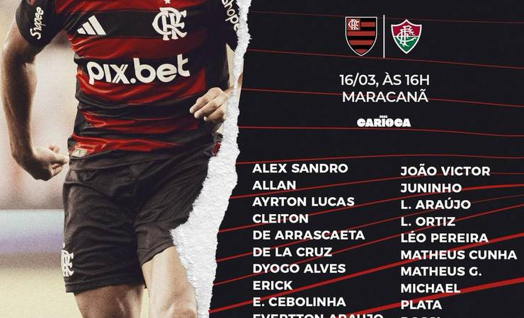 Flamengo divulga relacionados para a final; Everton Cebolinha e Michael estão na lista