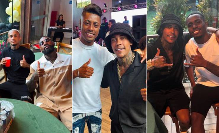 Elenco do Flamengo comparece em peso em festa de aniversário de filha do capitão Gerson