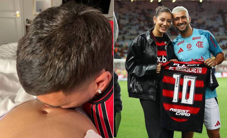 Arrascaeta, do Flamengo, anuncia que vai ser papai pela primeira vez: 'Estamos te esperando com muito amor'