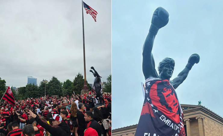 Torcida do Flamengo transforma escadaria de Rocky em ponto de encontro na Filadélfia antes de duelo com o Espérance