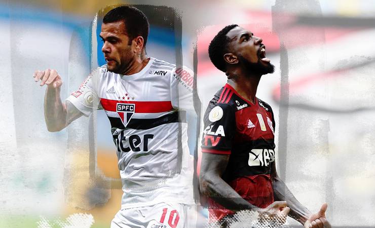 Intensidade, qualidade e respeito: Gerson e Daniel Alves reeditam duelo no São Paulo x Flamengo