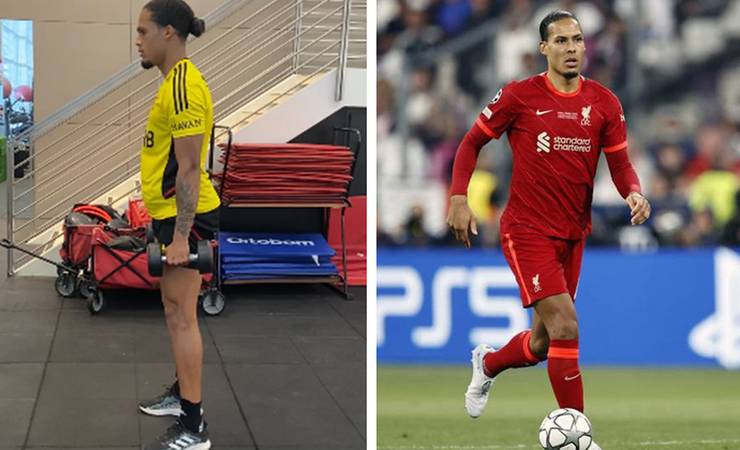 Rafael "Van Dijk" Santos volta a treinar no Flamengo e ri de meme: "Temos semelhanças"