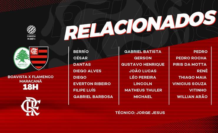 Rafinha e Arrascaeta desfalcam o Flamengo contra o Boavista, na final da Taça Guanabara