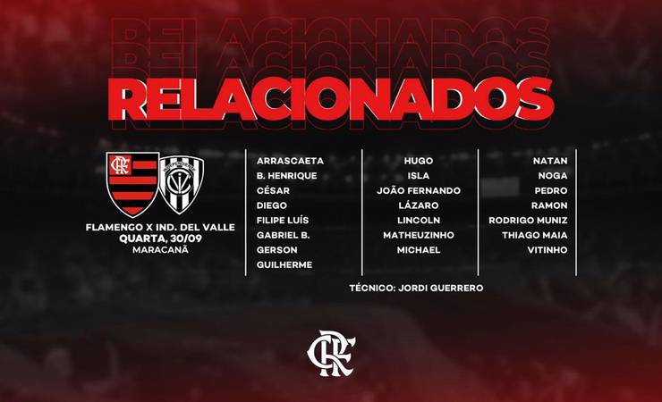Flamengo relaciona para encarar o Del Valle os sete jogadores que testaram positivo no Equador