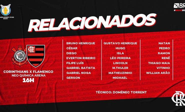 Com Everton Ribeiro, Flamengo divulga lista de relacionados para o duelo com Corinthians